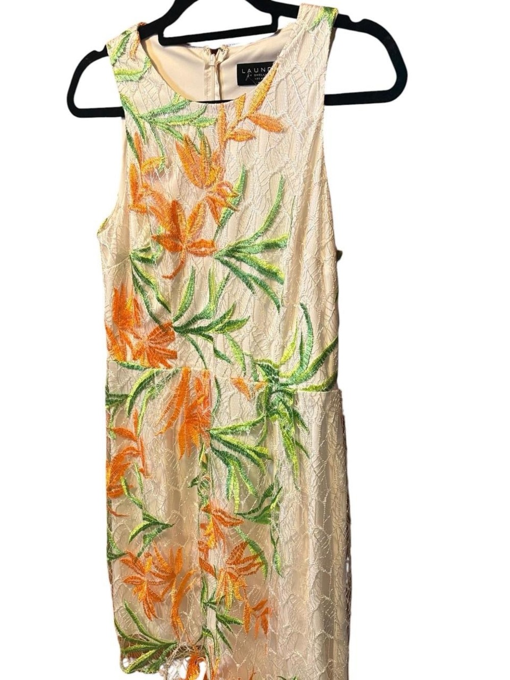 Laundry by Shelli Segal Embroidered Floral Mini Dress Tropical Size 4 NWT - Picture 3 of 6